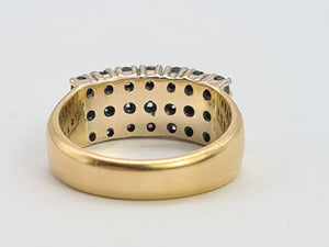 8002: Vintage; 18ct Gold Sapphires, Rubies, Diamonds Precious Gemstones Ring - Striking eye candy,