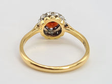 Load image into Gallery viewer, A8015: Vintage (1962) 18ct Gold Almandine Garnet 12 Round Cut Diamonds Daisy Ring- 62 years old and looking great
