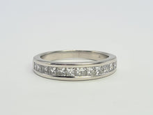 Load image into Gallery viewer, 9049: Vintage: Platinum 12 Princess Cut Diamonds (1ct) Channel Set Stacker/Half Eternity Ring - Superb condition- Crisp, clean, eye candy
