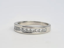 Load image into Gallery viewer, 9049: Vintage: Platinum 12 Princess Cut Diamonds (1ct) Channel Set Stacker/Half Eternity Ring - Superb condition- Crisp, clean, eye candy
