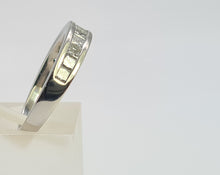 Load image into Gallery viewer, 9049: Vintage: Platinum 12 Princess Cut Diamonds (1ct) Channel Set Stacker/Half Eternity Ring - Superb condition- Crisp, clean, eye candy
