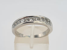 Load image into Gallery viewer, 9049: Vintage: Platinum 12 Princess Cut Diamonds (1ct) Channel Set Stacker/Half Eternity Ring - Superb condition- Crisp, clean, eye candy
