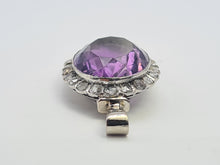 Load image into Gallery viewer, A9031: Antique : Edwardian 14ct Gold Amethyst Rose Cut Diamonds Pendant- Exceptional
