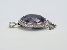 Load image into Gallery viewer, A9031: Antique : Edwardian 14ct Gold Amethyst Rose Cut Diamonds Pendant- Exceptional
