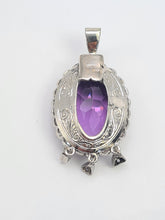 Load image into Gallery viewer, A9031: Antique : Edwardian 14ct Gold Amethyst Rose Cut Diamonds Pendant- Exceptional
