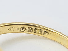 Cargar imagen en el visor de la galería, 9065: Vintage: 18ct Gold Blue Sapphire (2ct) Diamonds Art Deco Style Ring-
