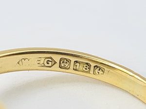 9065: Vintage: 18ct Gold Blue Sapphire (2ct) Diamonds Art Deco Style Ring-