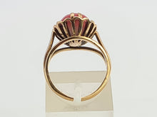 Load image into Gallery viewer, A8046: Vintage: (1970) Rare 9ct Gold cabochon Cut &quot;Carbuncle&quot; Red Agate Ring- FAB at 54!-
