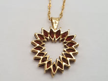 Load image into Gallery viewer, 8059 Vintage Captivating: 9ct Gold Necklace (56cm) 16 Almandine Garnets Heart Shaped Pendant-
