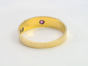 A8068: Antique: (1919) 15ct Gold Rubies Diamonds Band- 105 Years old. Incredible condition, Hallmarked in 1919