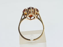 Load image into Gallery viewer, 8070: Vintage: (1970): Majestic 9ct Gold Marquise Cut Orange Citrines Cocktail Ring- mature, rich hues
