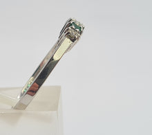 Load image into Gallery viewer, A8033: Vintage: (1982) 18ct White Gold Emeralds Diamonds Stacker/Dress Ring-crisp, clean, eye candy
