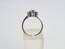 Load image into Gallery viewer, 8096: Vintage Exceptional: 18ct White Gold Ceylon Blue Sapphire Diamonds Cocktail Ring- the presence of beauty
