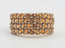 Load image into Gallery viewer, A8113: Vintage: Rare: 9ct Gold 40 Citrines Pave Set&nbsp; Cocktail Ring-Statement
