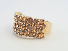 Load image into Gallery viewer, A8113: Vintage: Rare: 9ct Gold 40 Citrines Pave Set&nbsp; Cocktail Ring-Statement
