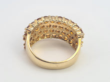 Load image into Gallery viewer, A8113: Vintage: Rare: 9ct Gold 40 Citrines Pave Set&nbsp; Cocktail Ring-Statement
