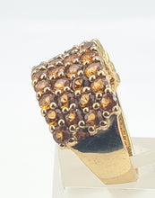 Load image into Gallery viewer, A8113: Vintage: Rare: 9ct Gold 40 Citrines Pave Set&nbsp; Cocktail Ring-Statement
