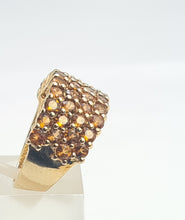 Load image into Gallery viewer, A8113: Vintage: Rare: 9ct Gold 40 Citrines Pave Set&nbsp; Cocktail Ring-Statement
