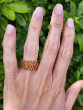 Load image into Gallery viewer, A8113: Vintage: Rare: 9ct Gold 40 Citrines Pave Set&nbsp; Cocktail Ring-Statement
