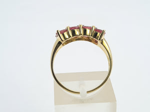 A8129: Vintage; Statement; 9ct Gold Pink Morganites Diamonds Cocktail Ring - total eye candy