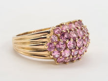 Load image into Gallery viewer, A8131:Vintage; Statement 9ct Gold 29 Pink Sapphires Cocktail Ring- fabulous, heavy
