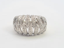 Load image into Gallery viewer, 8148: Vintage: 9ct White Gold 28 Diamonds (1ct) Statement Cocktail Ring- sensational sparkle
