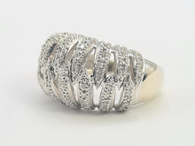 Load image into Gallery viewer, 8148: Vintage: 9ct White Gold 28 Diamonds (1ct) Statement Cocktail Ring- sensational sparkle
