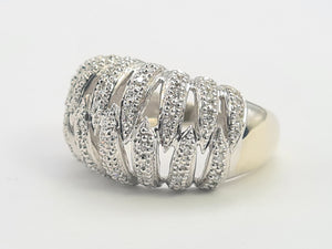 8148: Vintage: 9ct White Gold 28 Diamonds (1ct) Statement Cocktail Ring- sensational sparkle