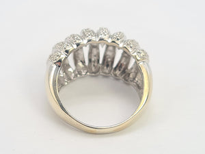 8148: Vintage: 9ct White Gold 28 Diamonds (1ct) Statement Cocktail Ring- sensational sparkle