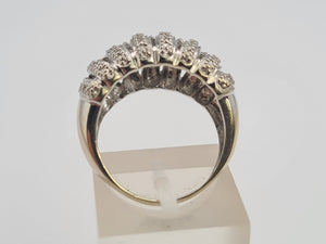 8148: Vintage: 9ct White Gold 28 Diamonds (1ct) Statement Cocktail Ring- sensational sparkle