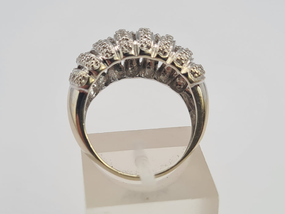 6116: Vintage: 9ct White Gold 28 Diamonds (1ct) Statement Cocktail Ring- spectacular