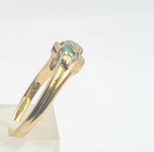 Load image into Gallery viewer, A8160: Vintage: 9ct Gold Emeralds Trilogy Diamonds Dress Ring- seductive&nbsp;
