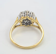 Load image into Gallery viewer, A8167: Vintage: 18ct Gold French Blue Sapphire&nbsp; Diamonds Cluster Ring- elegant, sparkling statement&nbsp;
