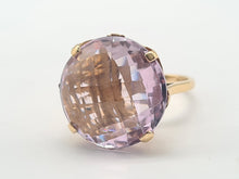 Load image into Gallery viewer, A8176: Vintage: Large (15ct) Lilac Amethyst 9ct Gold Cocktail Ring- Hallmarked in 1967
