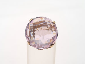 A8176: Vintage: Large (15ct) Lilac Amethyst 9ct Gold Cocktail Ring- Hallmarked in 1967