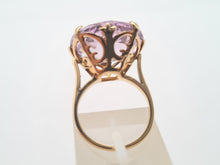 Load image into Gallery viewer, A8176: Vintage: Large (15ct) Lilac Amethyst 9ct Gold Cocktail Ring- Hallmarked in 1967
