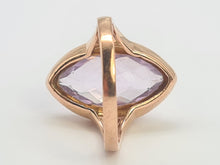 Load image into Gallery viewer, A8192: Vintage: 9ct Gold Lilac Amethyst Navette Set Cocktail Ring
