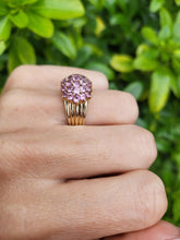 Load image into Gallery viewer, A8131:Vintage; Statement 9ct Gold 29 Pink Sapphires Cocktail Ring- fabulous, heavy
