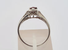 Load image into Gallery viewer, 8223: Vintage: Petite 9ct White Gold Almandine Garnet Diamonds Dress Ring
