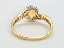 Load image into Gallery viewer, 8224: Vintage 9ct Gold 9 Lemon/Orange Citrines 10 Round Cut Diamonds Ring
