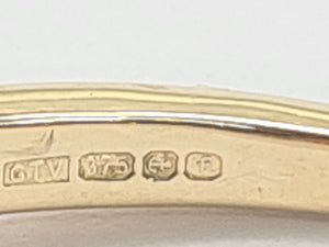 8232: Vintage; 9ct Gold Emerald cut Tanzanite Diamonds Dress; Ring- lovely cut and colour