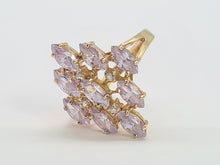 Load image into Gallery viewer, 8233: Vintage: 9ct Gold Pink Morganites Glacier Topaz Cluster Cocktail Ring
