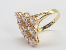 Load image into Gallery viewer, 8233: Vintage: 9ct Gold Pink Morganites Glacier Topaz Cluster Cocktail Ring
