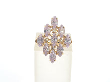 Load image into Gallery viewer, 8233: Vintage: 9ct Gold Pink Morganites Glacier Topaz Cluster Cocktail Ring
