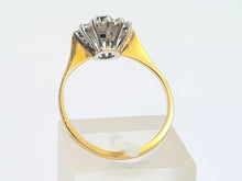 Load image into Gallery viewer, 8255: Vintage: 18ct Gold French Blue Sapphire 12 Diamonds &quot;Starburst&quot; Floral Cluster Ring
