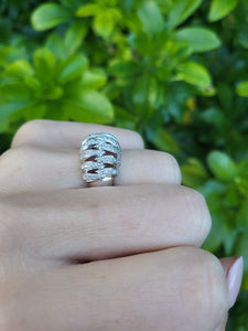 8148: Vintage: 9ct White Gold 28 Diamonds (1ct) Statement Cocktail Ring- sensational sparkle