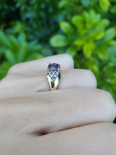 Load image into Gallery viewer, 8178: Vintage: 9ct Gold Pink Sapphire 12 Diamonds Dress Ring
