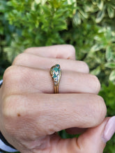 Load image into Gallery viewer, A8160: Vintage: 9ct Gold Emeralds Trilogy Diamonds Dress Ring- seductive&nbsp;
