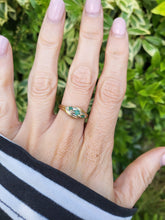 Load image into Gallery viewer, A8160: Vintage: 9ct Gold Emeralds Trilogy Diamonds Dress Ring- seductive&nbsp;
