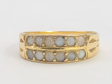 Load image into Gallery viewer, 8298:  Victorian: 18ct Gold Tiered Seed Pearls Dress Ring- Date Mark 1883
